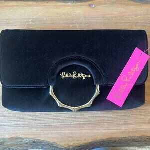 Lilly Pulitzer Black Velvet Malindo Clutch Purse - NWT